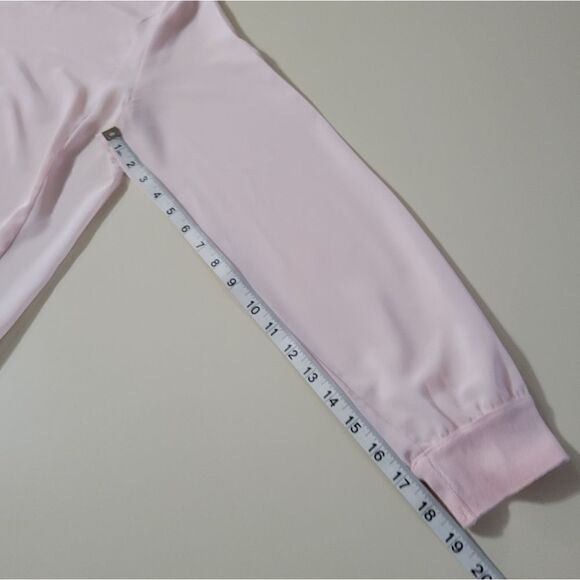 Simply Vera Vera Wang Peach Pink Chiffon Sweatshirt Style Pullover Top - Picture 6 of 10